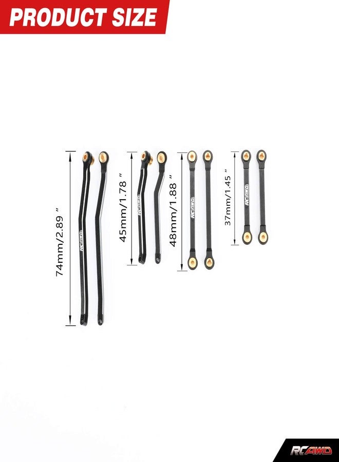 RCAWD CR18P High Clearance Tie Rods Set RC Linkage for Hobby Plus Rock Van, Trail Hunter, EVO Harvest, FUR-2411 Upgrades Parts Black - Image 3